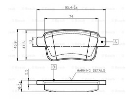 BOSCH MERCEDES Disk Balata - Arka - [WVA 24692] - [95,4x43,9x16 mm]