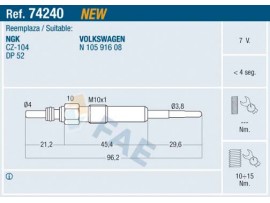 FAE VOLKSWAGEN KIZDIRMA BUJİSİ CRAFTER TOUAREG 2,5 TDI