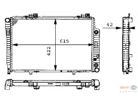 BEHR MERCEDES RADYATÖR 202 DİZEL 615*422*40