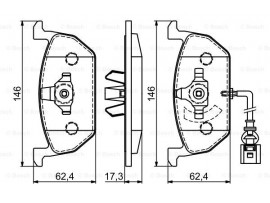 BOSCH AUDI Disk Balata, Ön - [WVA 22035] - [146,1x62,4x17,5 mm]