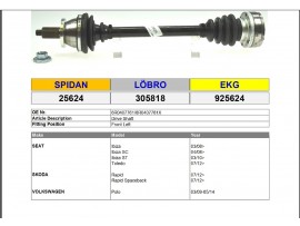 GKN VOLKSWAGEN KOMPLE AKS POLO 09>1,2/1,4 BNZ SOL