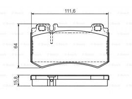 BOSCH MERCEDES Disk Balata - Arka - [WVA 23478] -  [ 109,9X63,9X15,8 mm ] -