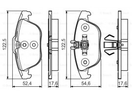 BOSCH MERCEDES Disk Balata - Arka - [WVA 24254] - [122,5x52,4/54,6x17,6 mm]