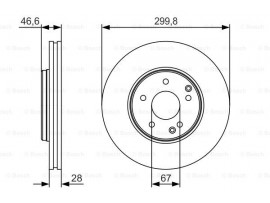 BOSCH MERCEDES Fren Diski, Ön, [299,8 /28-25,4 mm], Hava Kanallı