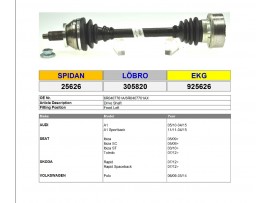 GKN VOLKSWAGEN KOMPLE AKS POLO 09> 1.2-1.4 TDI