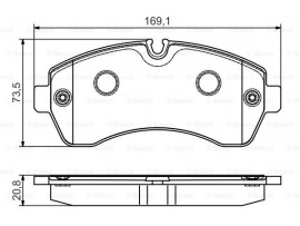 BOSCH VOLKSWAGEN Disk Balata - Ön - [WVA 29200] - [169,1x73,5x20,8 mm]