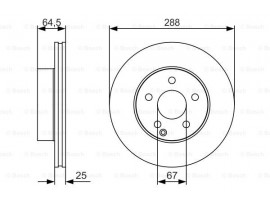 BOSCH MERCEDES Fren Diski, Ön, [288 /25-22,4 mm], Hava Kanallı