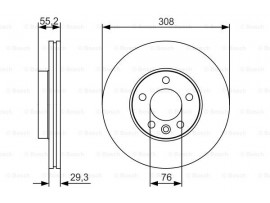 BOSCH VOLKSWAGEN Fren Diski, Ön, [308 / 29,5-25,5 mm]