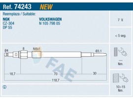 FAE VOLKSWAGEN KIZDIRMA BUJİSİ 2,0 TDI BKP-BKD 7V